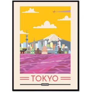 Momark Affiche avec cadre noir - Tokyo - 50x70