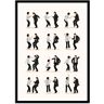 Wall Editions Affiche 50x70 cm et cadre noir - Pulp Fiction Dancing - Nour Tohme