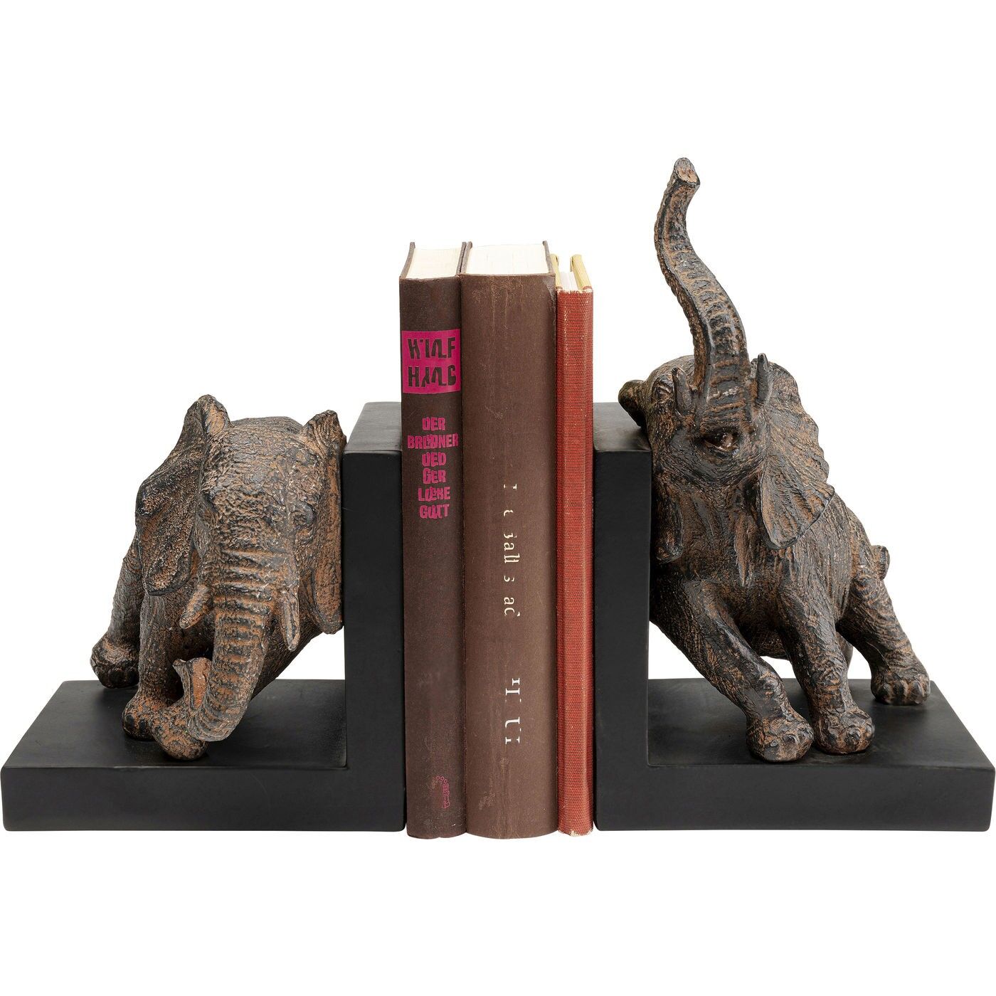 Kare Design Serre-livres éléphants en polyrésine marron H42