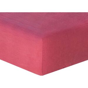 Febronie Drap housse lin lave 200x200x40 rose framboise