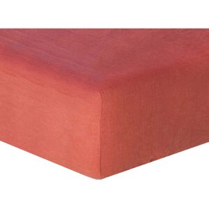 Febronie Drap housse lin lave 200x200x40 terracotta