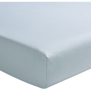 Essix Drap housse uni en percale de coton bleu 2x80x200