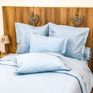 Linandelle Housse de couette 200 fils en percale de coton bleu 200x200 cm