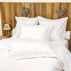 Linandelle Housse de couette 200 fils en percale de coton blanc 240x280 cm