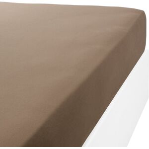 Linandelle Drap housse jersey extensible lit double en coton taupe 100x200 cm