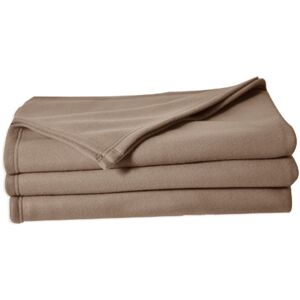 Linandelle Couverture plaid polaire 320gr en polyester taupe 240x260 cm