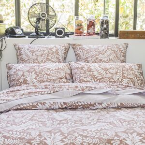 Alexandre Turpault Housse de couette en percale de coton marron 240x220