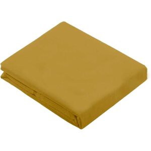 Home Maison Drap plat uni en 100 % coton coton jaune moutarde x