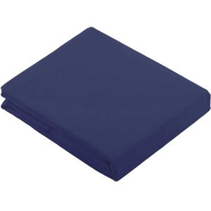 Home Maison Drap plat uni en 100 % coton coton bleu marine x