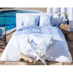 Becquet Housse de couette 200x200 en coton bleu