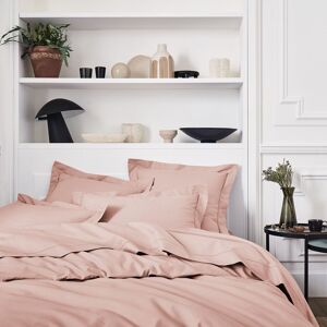 Essix Housse de couette unie en percale de coton rose 140x200