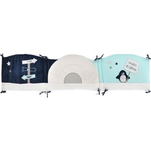 Home Maison Tour de lit bebe Pingou en velours Bleu 40x180