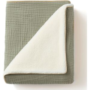 Cocoeko Couverture polaire & gaze de coton bebe vert sauge (75x90cm)