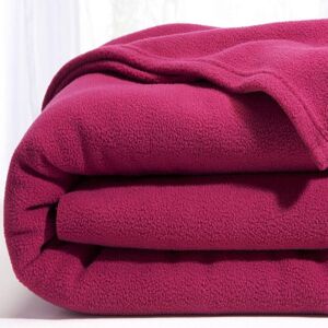 Becquet Couverture temperee 240x260 rose framboise en polyester