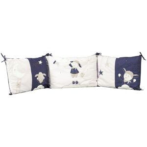 Sauthon Tour de lit bebe dehoussable 180x40cm en coton blanc