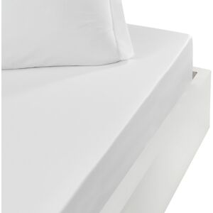 Sensei Maison Drap housse en percale bonnet 40cm Blanc 200x200 cm