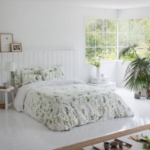 Ethere Housse de couette imprime floral en percale Coton Vert 240x220 cm