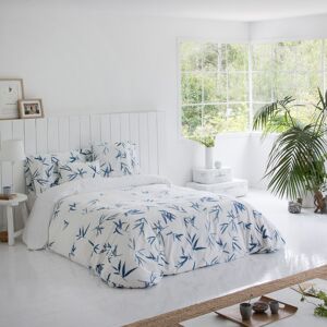 Ethere Housse de couette imprime en percale Coton Bleu 200x200 cm