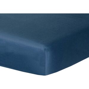 Febronie Drap housse satin de coton 160x200x30 bleu nuit