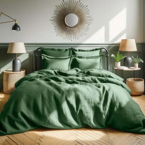 Febronie Housse de couette lin lave 260x240 vert sauge