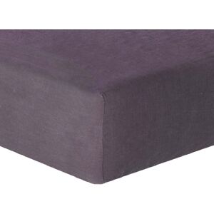 Febronie Drap housse lin lave 200x200x40 prune