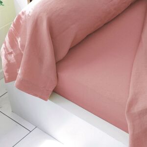 Becquet Drap-housse 90x200x28 rose the en lin