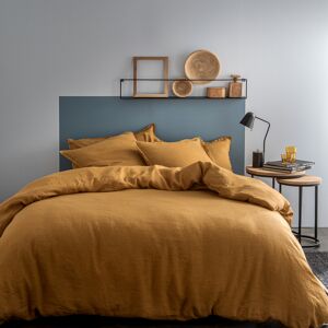 Matt & Rose Housse de couette unie en lin lave Caramel 260x240cm