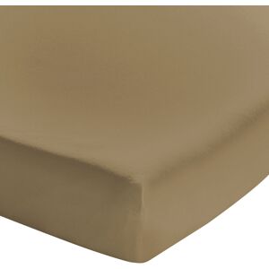 Essix Drap housse en coton lave ocre 90x200