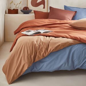 Essix Housse de couette en percale de coton bleu 240x220