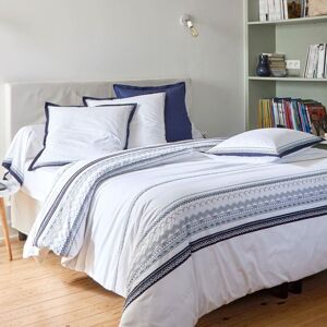 Becquet Housse de couette 140x200 bleu marine en coton