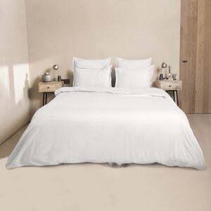 Febronie Housse de couette satin de coton 200x200 blanc