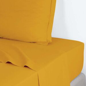 Febronie Drap plat satin de coton 240x300 jaune moutarde