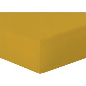 Febronie Drap housse lin lave 200x200x40 jaune moutarde