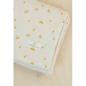 Gabrielle Paris Couverture ouatinee en gaze de coton bio a motifs jaune