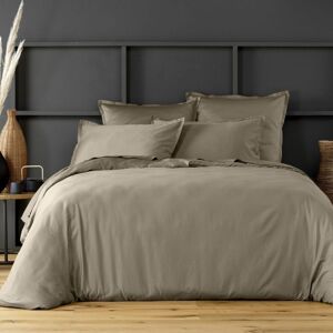 Housse De Reve Housse de couette satin de coton beige 220x240 cm