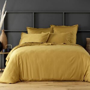 Housse De Reve Housse de couette satin de coton jaune 220x240 cm