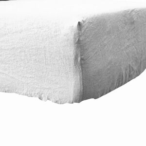 Housse De Reve Drap housse lin lave blanc 140x190 cm