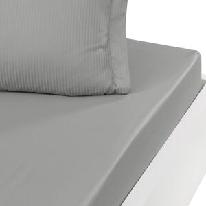 Sensei Maison Drap housse uni en satin de coton Gris Acier 200x200 cm