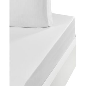 Sensei Maison Drap housse uni en satin de coton 120 fils bo blanc 140x200 cm