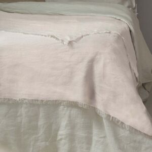 Febronie Jete de lit grand modele lin lave 180x260 rose poudre