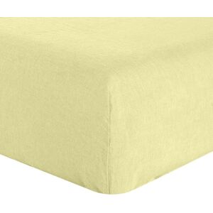 Housse De Reve Drap housse 2 personnes en lin francais - lin lave jaune 140x190 cm