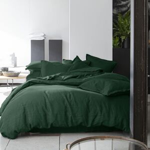 Housse De Reve Parure de lit 2 places en lin francais lave vert 240x260 cm