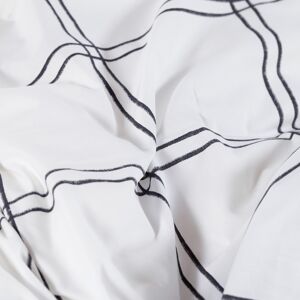 Carre Blanc Housse de couette reversible percale de coton noir 200x200