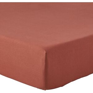 A demain Drap housse en lin terracotta 160x200