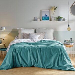 CAMIF Housse de couette en coton Bio bleu lagon 260 x 240 cm