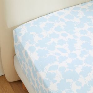 Anne de Solene Drap housse percale bleu clair 160x200 cm