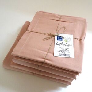 Home Maison Drap plat en 100% coton biologique rose blush 280x300 cm