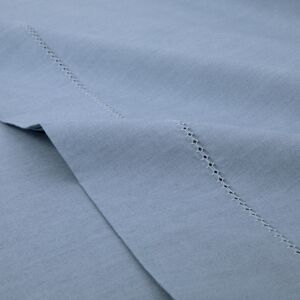 Olivier Desforges Drap plat en percale de coton bleu 270 x 300 cm