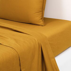 Olivier Desforges Drap plat en satin de coton lave jaune 180 x 290 cm