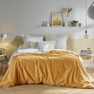 CAMIF Housse de couette en coton Bio jaune curry 260 x 240 cm